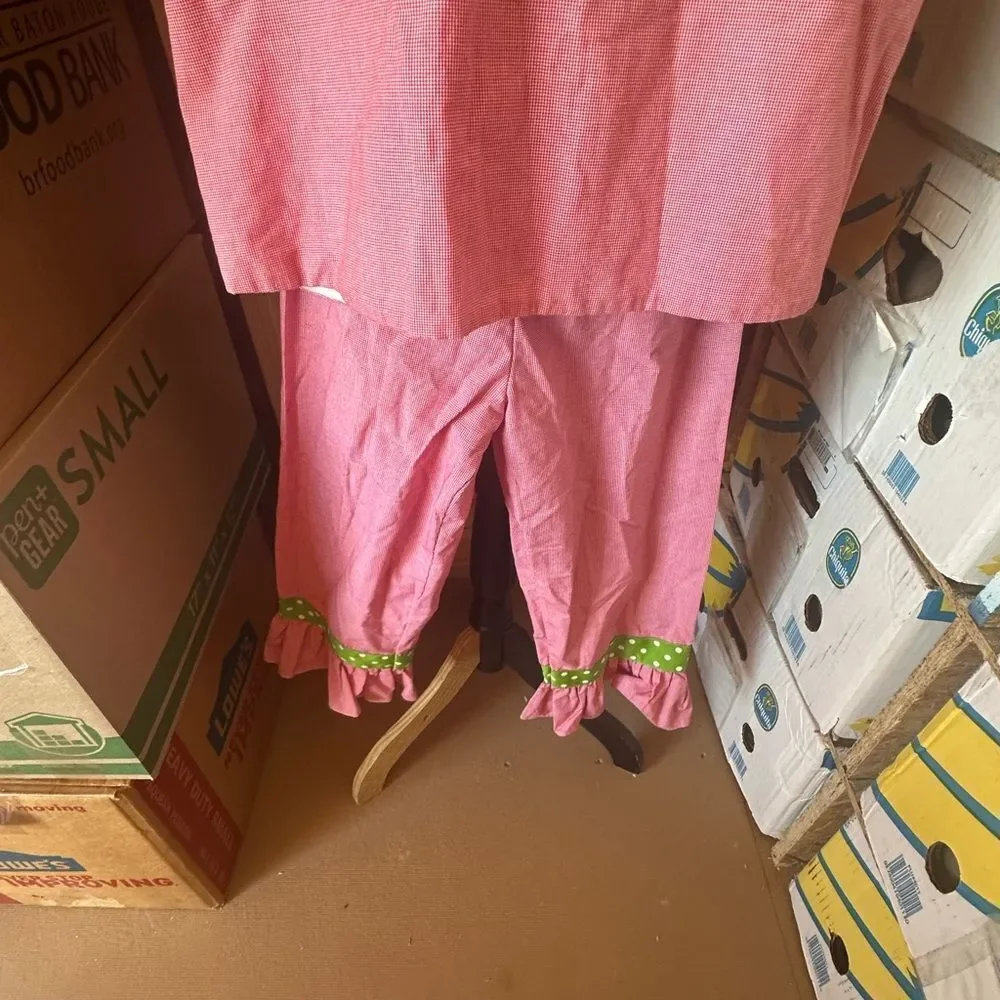Secret Wishes Pink and Green Polka Dot Kids 2pc outfit